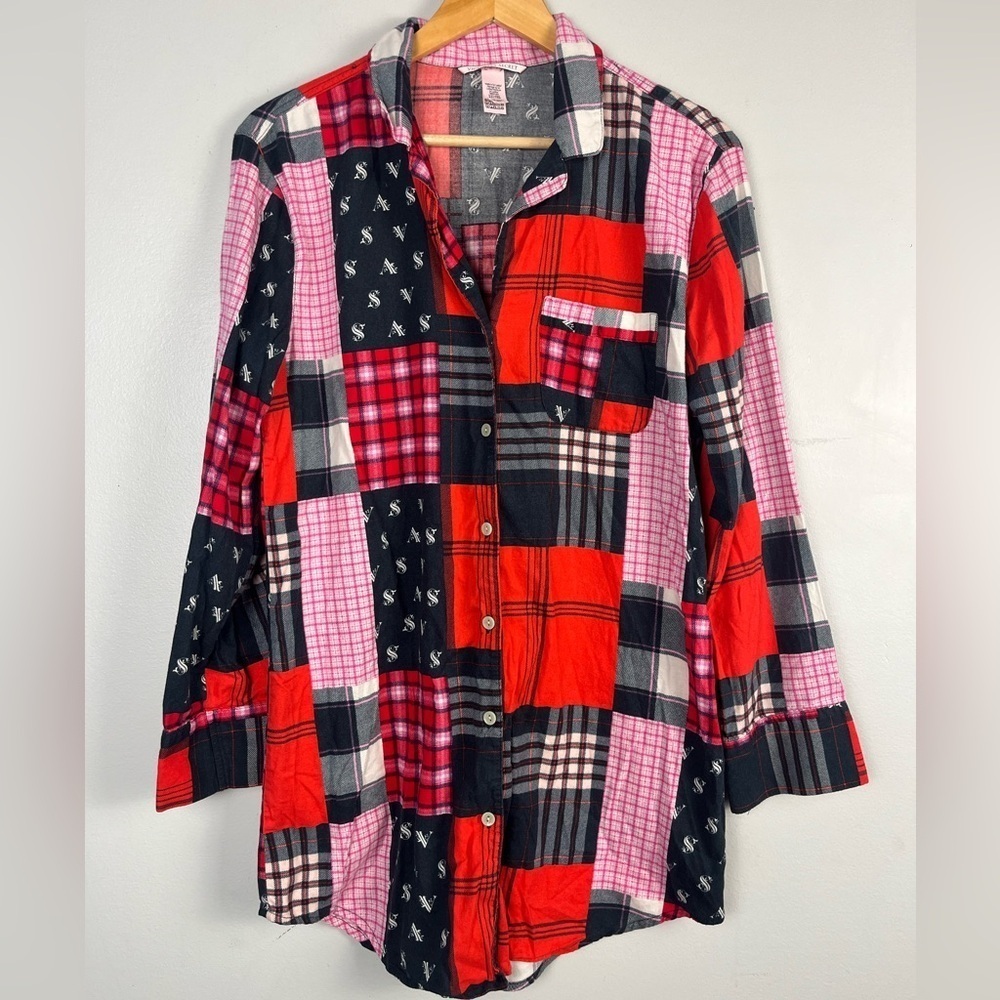 Victoria’s Secret DREAMER PRETTY PATCHWORK NIGHTSHIRT NIGHTGOWN size xs